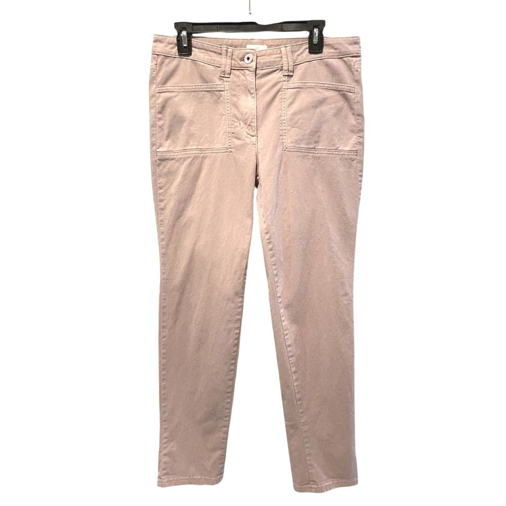 J Jill Women Pink Khaki‎ Cotton Blend Straight Leg Pants Size 10